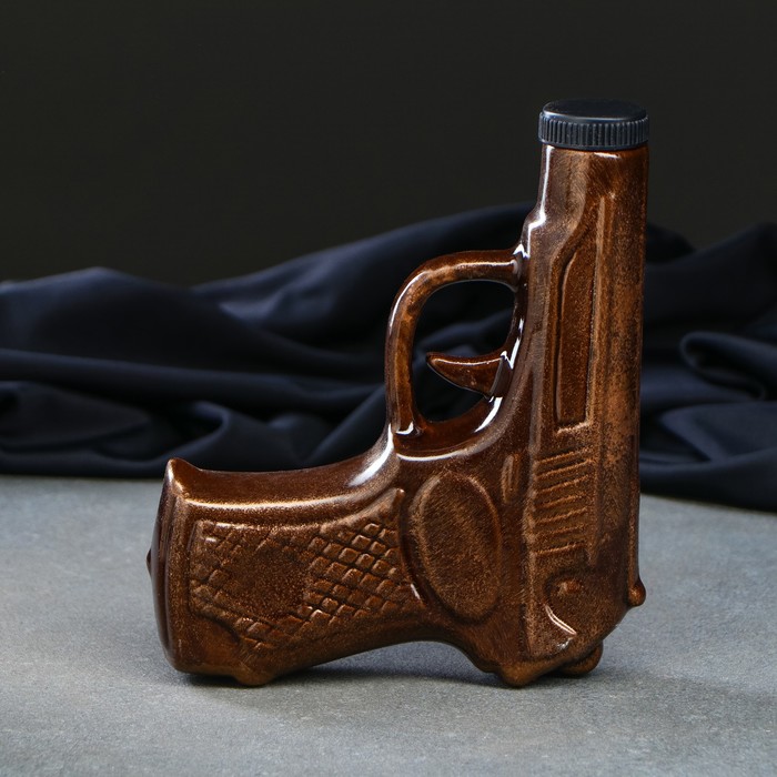 Штоф с рюмками "Пистолет за службу отечеству" 3 предмета, 0,2 л