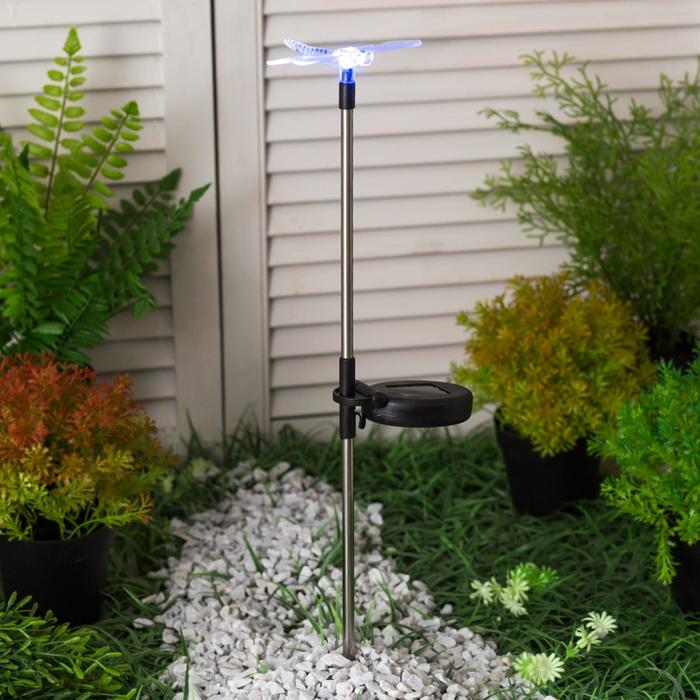 фото Фонарь садовый на солнечной батарее "старт" стрекоза, 1 светодиод