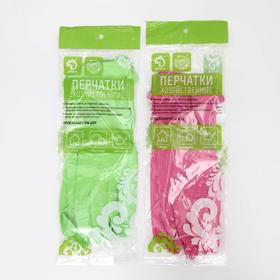 Перчатки хозяйственные резиновые Доляна, размер L, 40 гр, цвет МИКС от Сима-ленд