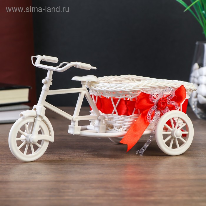 фото Корзинка декоративная "велосипед с овальным кашпо"