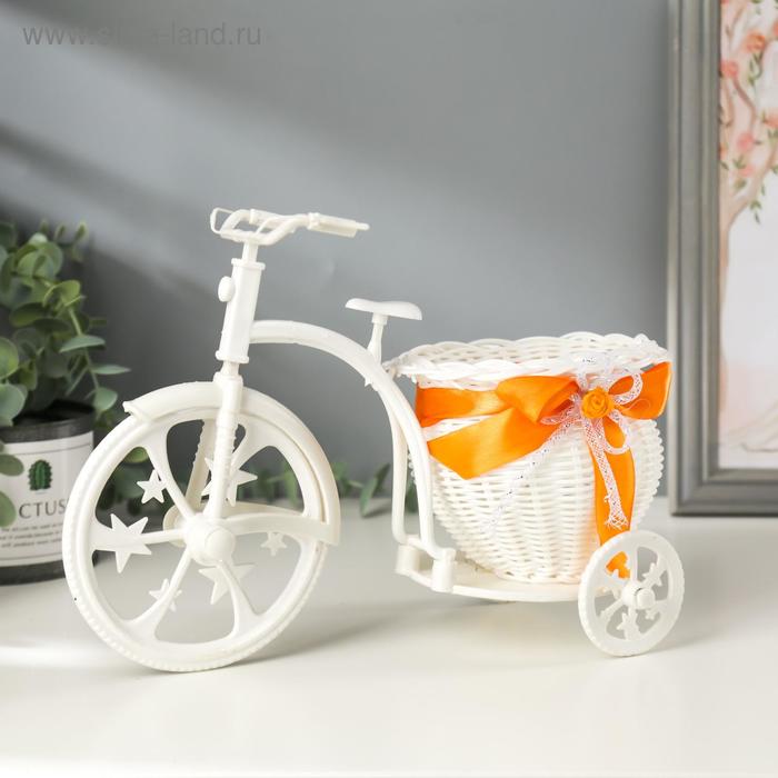 фото Корзинка декоративная "велосипед с кашпо, горшочек" микс 27х18х13 см