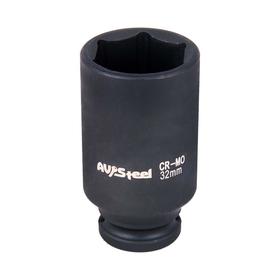 

Головка ударная AV Steel AV-720132, 1/2", шестигранная, удлиненная, 32 мм