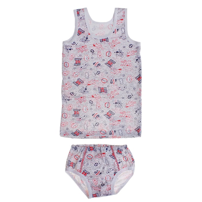 Комплект для мальчика (майка+трусы) рост 122 см (7 лет), цвет МИКС 1060-64_Д