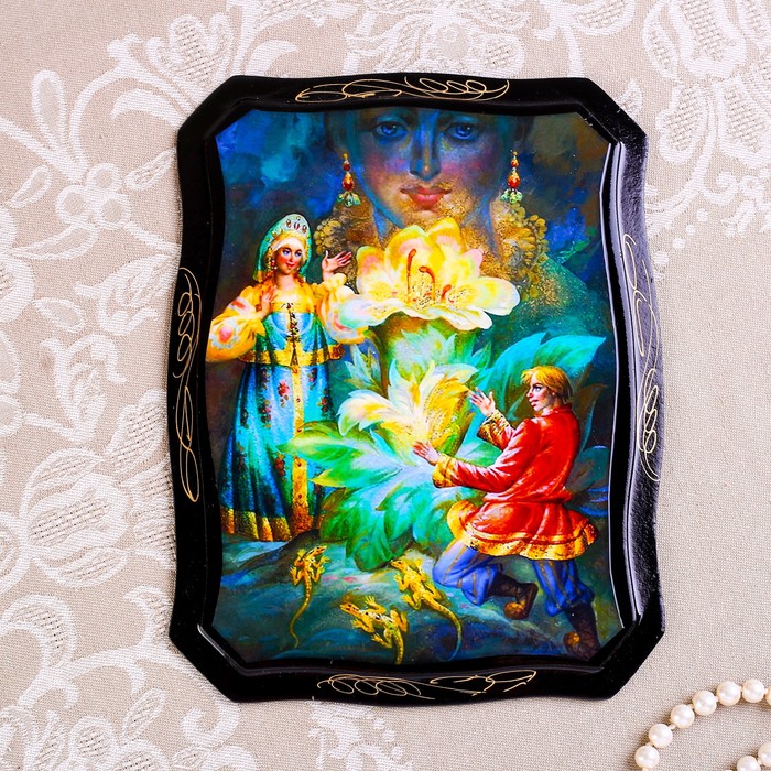 Панно «Сказки», 16×22 см, лаковая миниатюра, микс