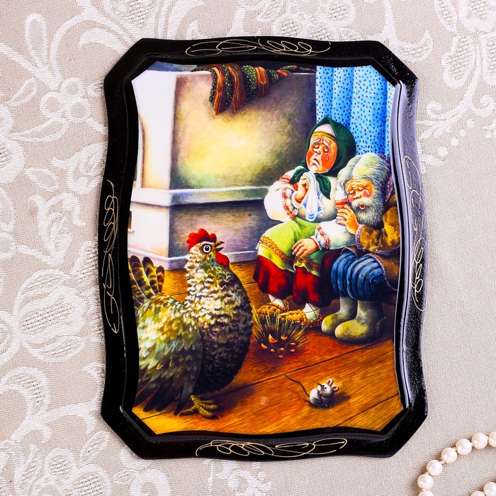 Панно «Сказки», 16×22 см, лаковая миниатюра, микс