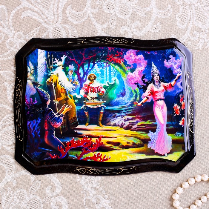 Панно «Сказки», 16×22 см, лаковая миниатюра, микс