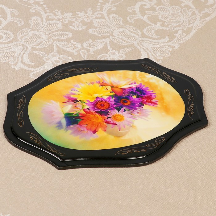 Панно «Цветы», 21×27 см, лаковая миниатюра микс