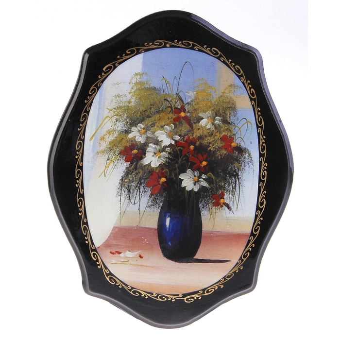 Панно «Цветы», 21×27 см, лаковая миниатюра микс