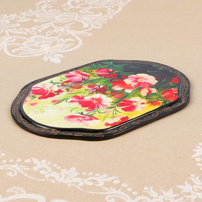 Панно «Цветы», 16×22 см, лаковая миниатюра, микс