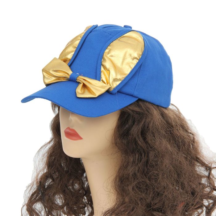 Карнавальная бейсболка с ушками, с бантом, синяя