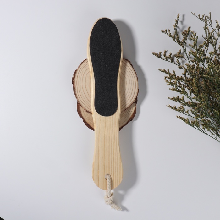 Тёрка для ног, наждачная, двусторонняя, 27 см, деревянная