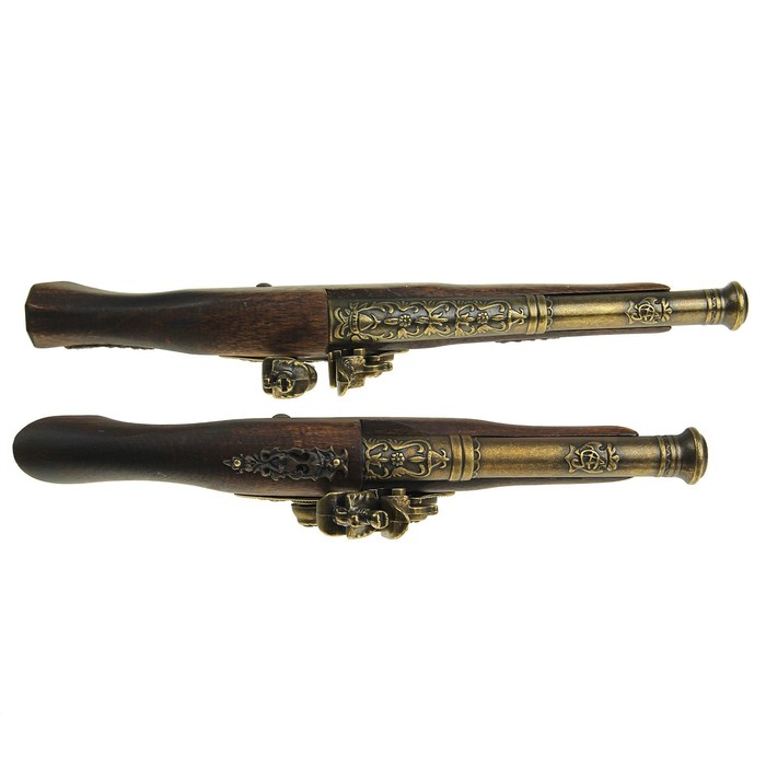 Пистоли (2 шт) и пороховница на панели