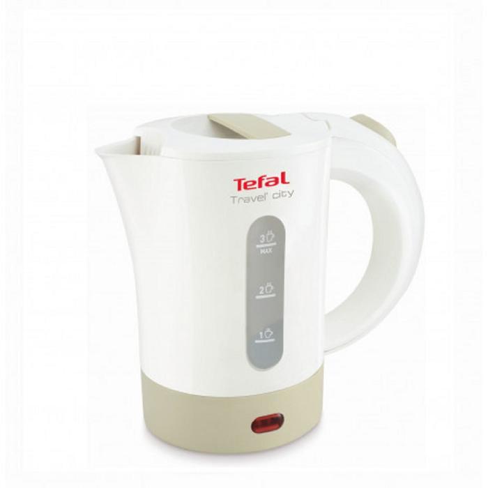 Чайник электрический Tefal KO120130, пластик, 0.5 л, 650 Вт, белый/бежевый чайник электрический tefal bf925132 пластик 1 7 л 2400 вт белый