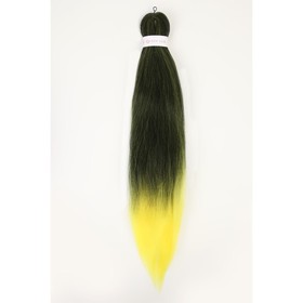 SIM-BRAIDS Канекалон двухцветный, гофрированный, 65 см, 90 гр, цвет болотный/жёлтый(#T1B/Yellow) Ош