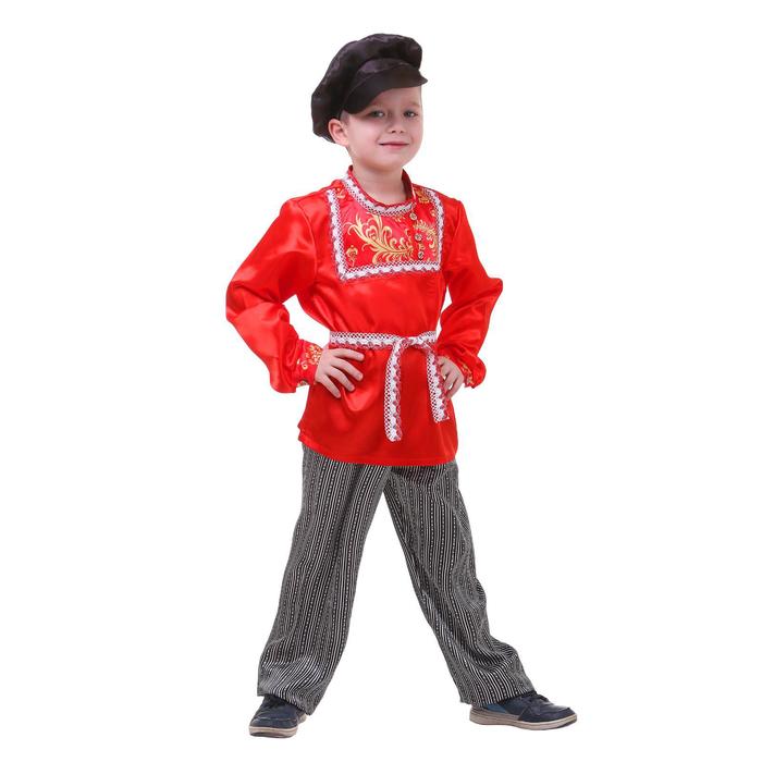 фото Русский народный костюм для мальчика "хохлома" размер 72 рост 140 страна карнавалия