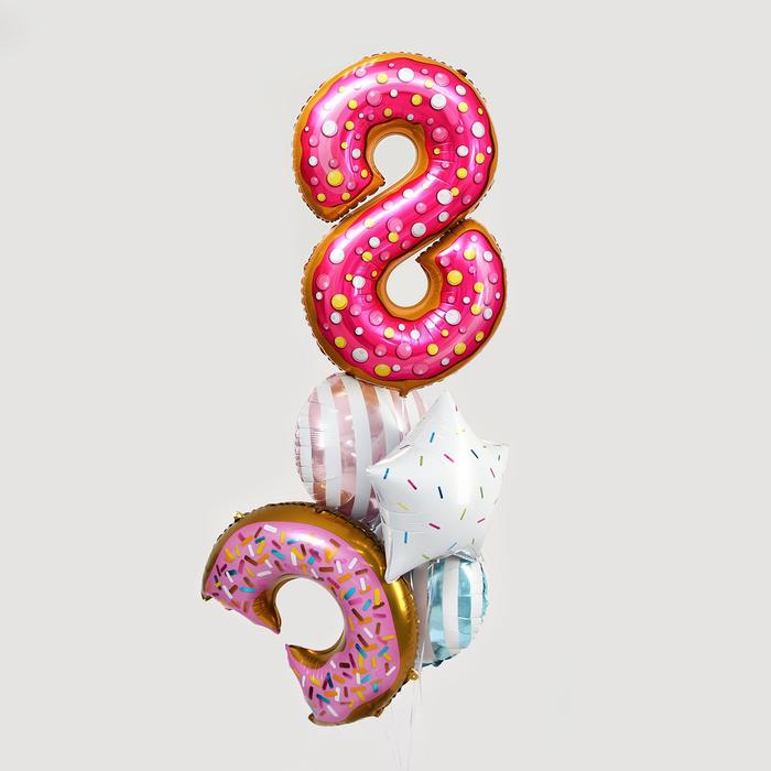 

Букет из шаров «8 лет, пончик», фольга, набор из 5 шт.
