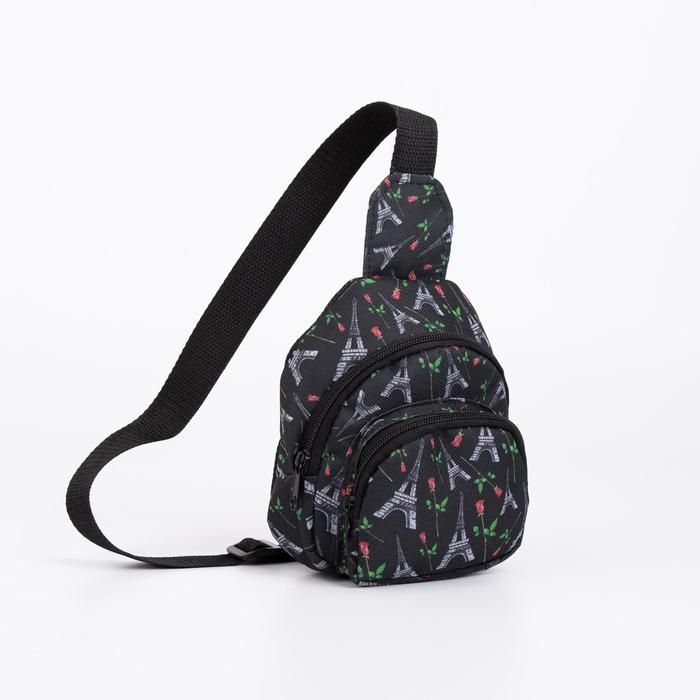 фото Сумка-рюкзак, отдел на молнии, наружный карман, дышащая спинка, цвет чёрный зфтс