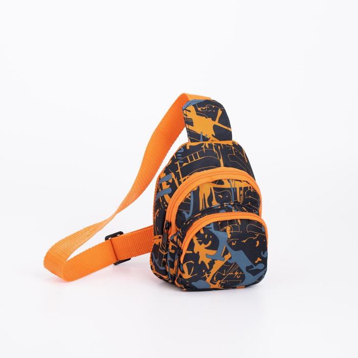 фото Сумка-рюкзак, отдел на молнии, наружный карман, дышащая спинка, цвет чёрный/оранжевый зфтс
