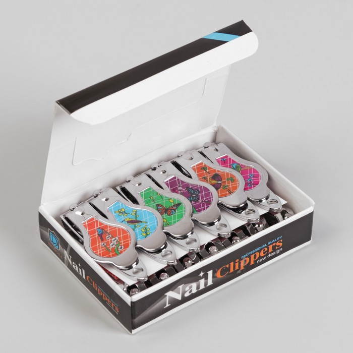 Кусачки-книпсер маникюрные, с пилкой, 5,5(±0,5)см, цвет МИКС