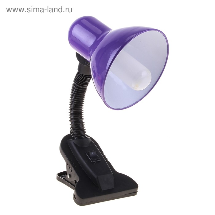 Лампа настольная Е27, с выкл. на зажиме (220В) фиолетовая (108В)