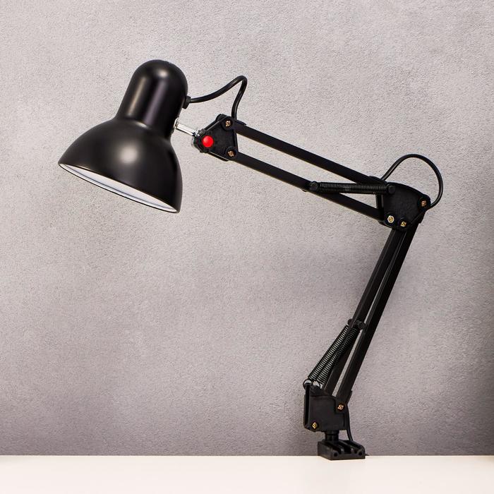 Настольная лампа на зажиме "Эстет", Е27, 220V, чёрная