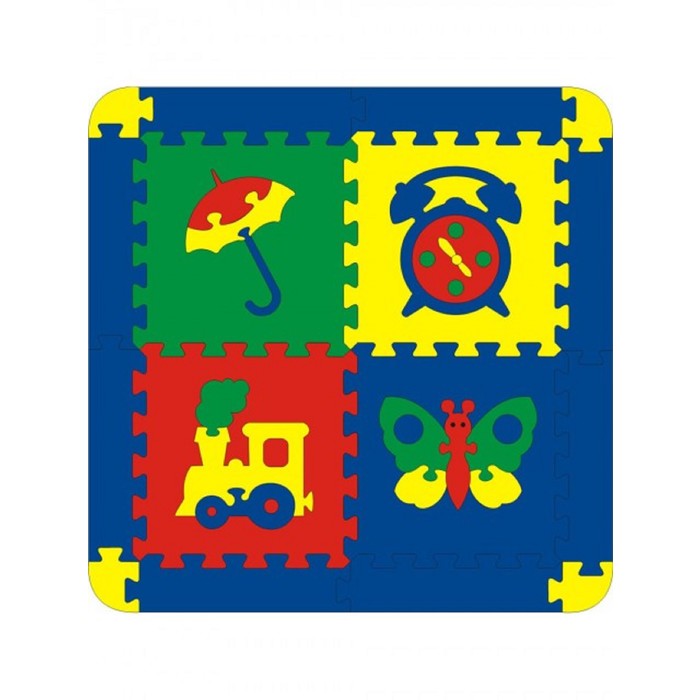 Мягкий развивающий коврик "Ассорти", 4 детали
