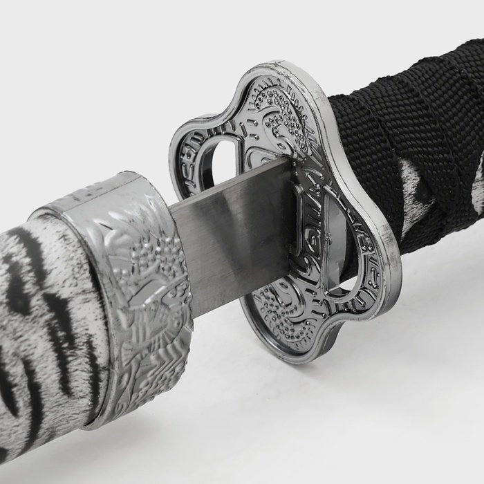 Сувенирное оружие «Катана на подставке», серые ножны под зебру, 89см