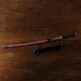 Сувенирное оружие «Катана на подставке», цветочный узор на ножнах, 89см Ош