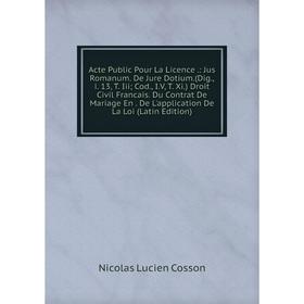 

Книга Acte Public Pour La Licence.