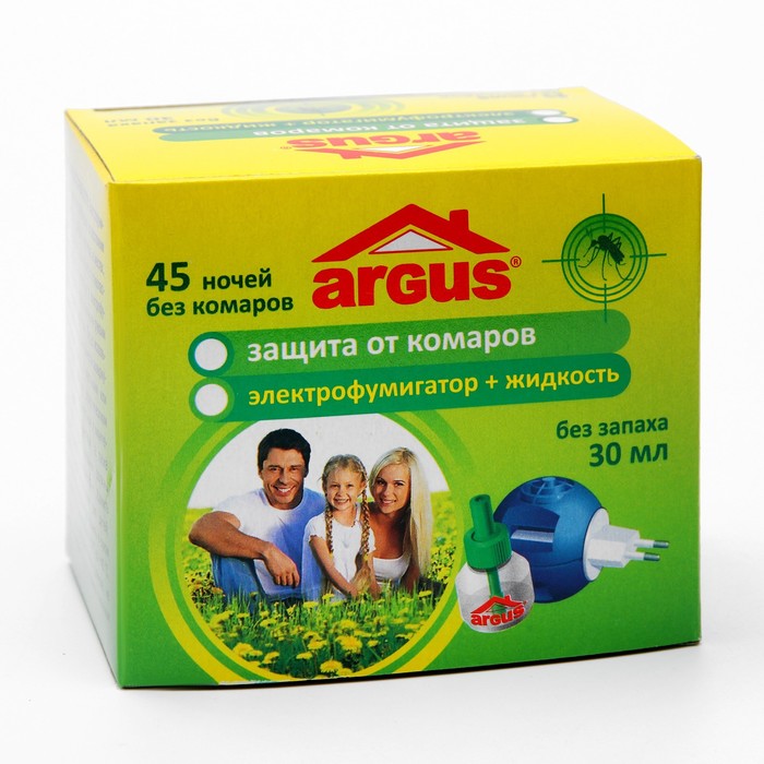 Комплект от комаров "Argus", без запаха, фумигатор+жидкость, 30 мл