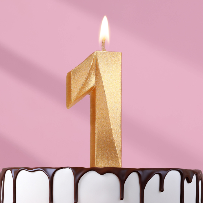 Свеча в торт Грань, цифра 1, золотой металлик, 6,5 см свеча в торт грань цифра 1 золотой металлик 6 5 см