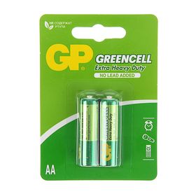 Батарейка солевая GP Greencell Extra Heavy Duty, AA, R6-2BL, 1.5В, блистер, 2 шт. от Сима-ленд