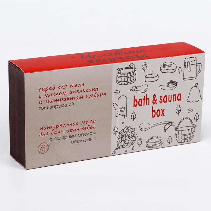 Подарочный набор Greenini «Целебные рецепты»: натуральное мыло для бани, 50 мл + скраб, 50 мл