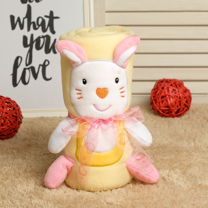 Плед-игрушка для новорождённых"Этелька" Зайчик экрю, размер 75х100 см