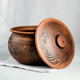 

Жаровня "Резная", декор, красная глина, 3 л