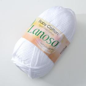 

Пряжа "Baby cotton" 100% египетский хлопок 105м/50гр (955 белый)