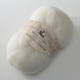 

Пряжа "Mohair Fashion" 35% мохер, 28% мериносовая шерсть, 37% нейлон 550м/100гр (01 белый)