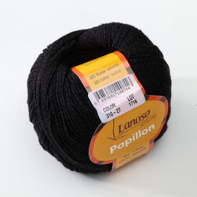 

Пряжа "Papillon" 50% хлопок, 50% вискоза 210м/50гр (27 чёрный)
