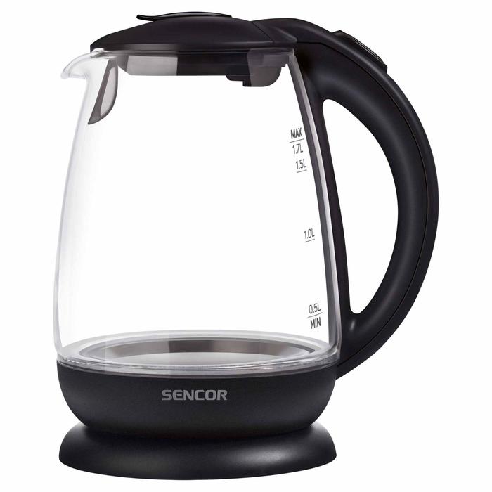 Чайник Sencor SWK 1785BK, стекло, 1.5 л, 2200 Вт, черный