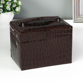

Шкатулка для украшений "Роскошь-шоколад" кожзам 15,5х13х11 см