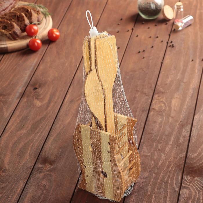 Набор кулинарный, 4 предмета, на подставке