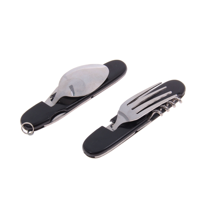 Набор туриста 5в1: нож, вилка, ложка, открывалка, штопор