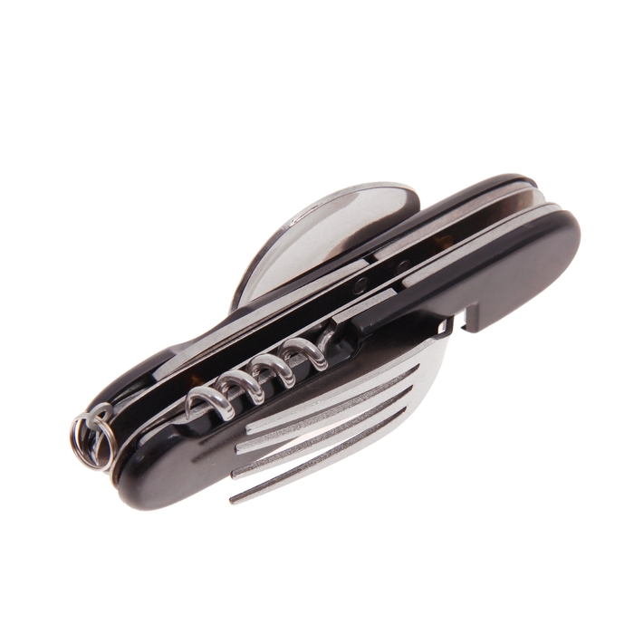 Набор туриста 5в1: нож, вилка, ложка, открывалка, штопор