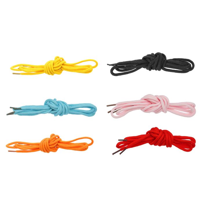 Набор круглых шнурков для обуви, 6 пар, ширина 5мм, 100см, цвет МИКС