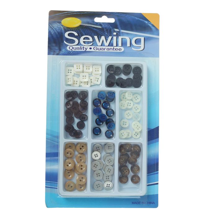 Набор пуговиц, 80 шт, размер и цвет МИКС