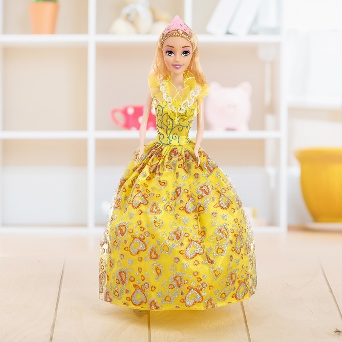 Кукла модель "Елизавета" с короной, в пышном платье, МИКС