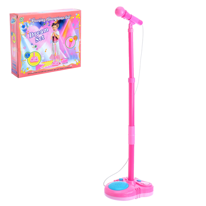 Игрушка музыкальная микрофон со стойкой "Звезда эстрады", звуковые эффекты