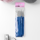 Крючок для вязания, с пластиковой ручкой, d = 2,5 мм, 13,5 см, цвет синий - Фото 2