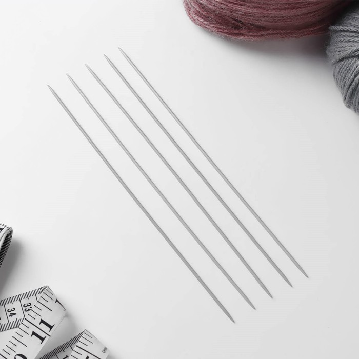 Спицы для вязания, чулочные, с тефлоновым покрытием, d = 2 мм, 20 см, 5 шт