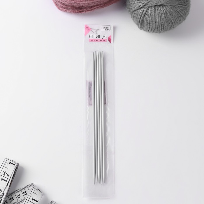 Спицы для вязания, чулочные, с тефлоновым покрытием, d = 3,5 мм, 20 см, 5 шт